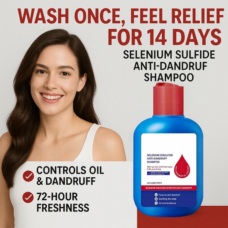 Selenium Disulfide Dandruff Shampoo 300ml – Extra Strength Scalp Treatment for Itchy, Oily Scalp, Flake Control & Seborrheic Dermatitis Relief